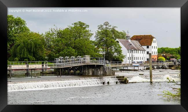 Hambleden Mill Weir on River Thames Bucks Framed Print by Pearl Bucknall