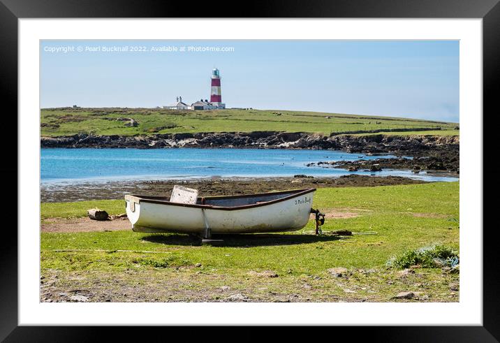 Ynys Enlli or Bardsey Island Gwynedd Wales Framed Mounted Print by Pearl Bucknall