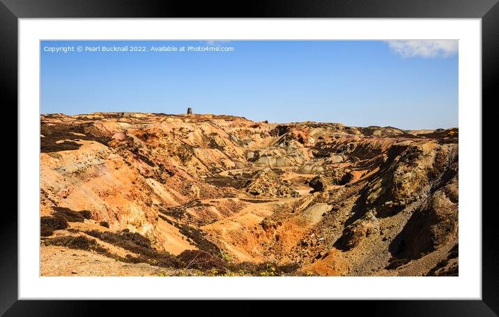 Copper Mine Parys Mountain Anglesey Panoramic Framed Mounted Print by Pearl Bucknall