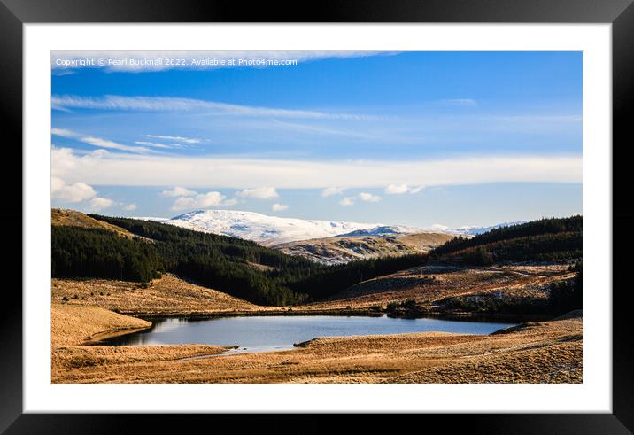 Plynlimon Mountain Lake Ceredigion Wales Outdoor Framed Mounted Print by Pearl Bucknall