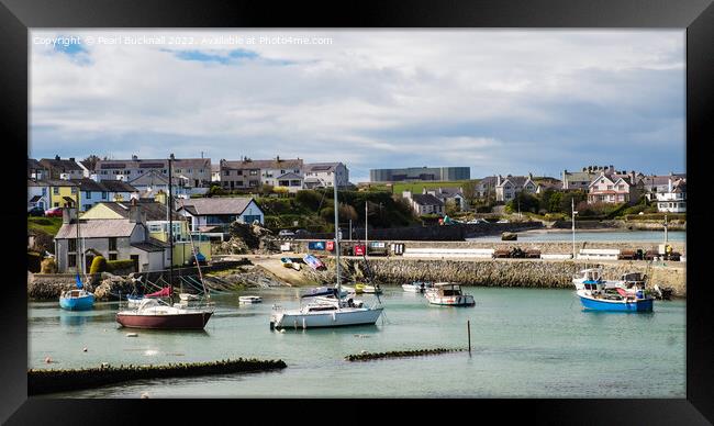 Cemaes Village Harbour Anglesey Wales Framed Print by Pearl Bucknall