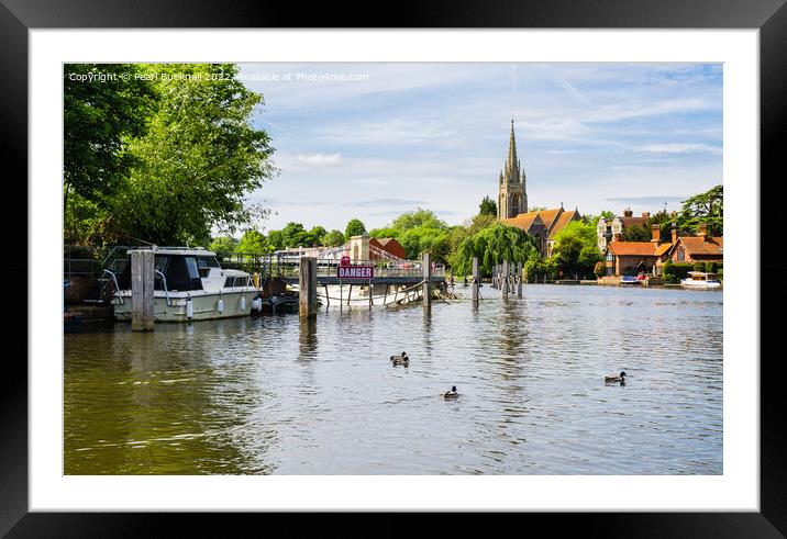 River Thames at Marlow Buckinghamshire Framed Mounted Print by Pearl Bucknall