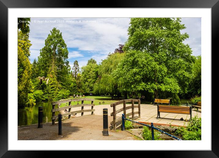 Ray Mill Island Park Maidenhead Berkshire Framed Mounted Print by Pearl Bucknall