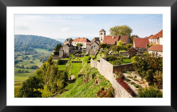 French Village Chateau Chalon France Framed Mounted Print by Pearl Bucknall