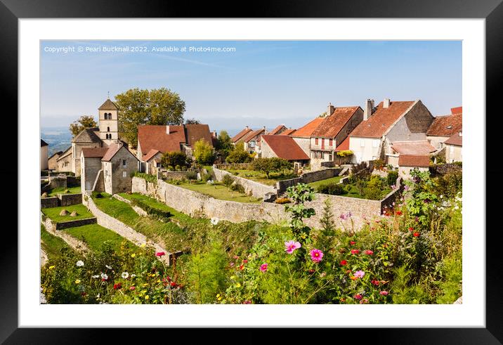 French Village Chateau Chalon France Framed Mounted Print by Pearl Bucknall