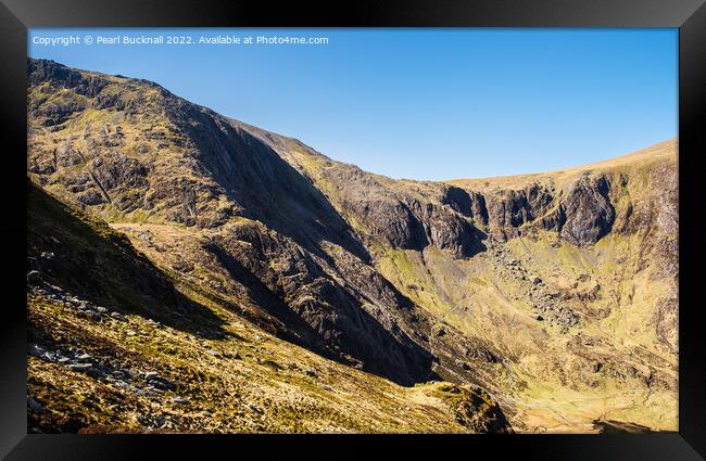 Devils Kitchen Cwm Idwal Snowdonia Framed Print by Pearl Bucknall