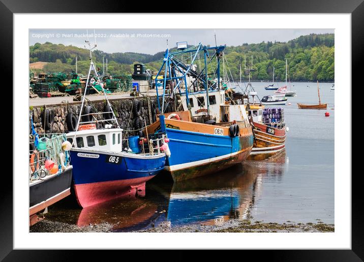 Fishing Boats in Tobermory Harbour Isle of Mull Framed Mounted Print by Pearl Bucknall