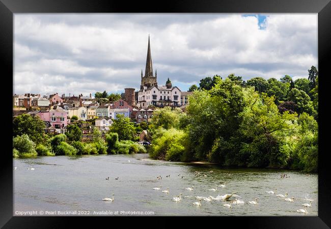 Ross on Wye River Scene Herefordshire Framed Print by Pearl Bucknall