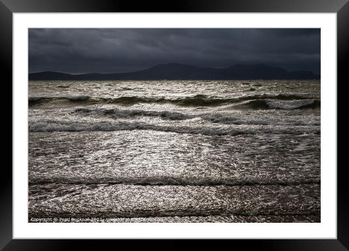 Seascape Coast Waves Ocean Black and White Framed Mounted Print by Pearl Bucknall