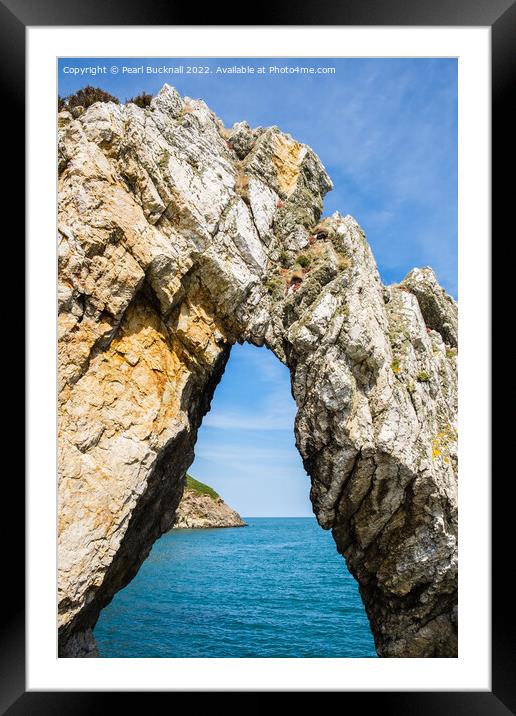 Natural Rock Arch on Anglesey Coast Framed Mounted Print by Pearl Bucknall