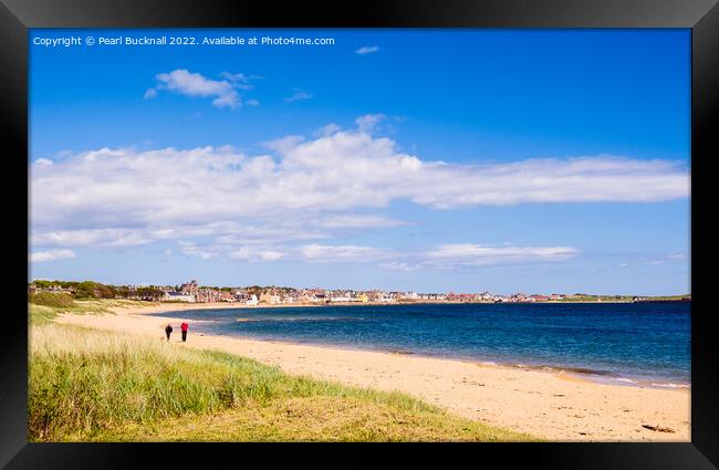 A Walk on Elie Beach Fife Scotland Framed Print by Pearl Bucknall