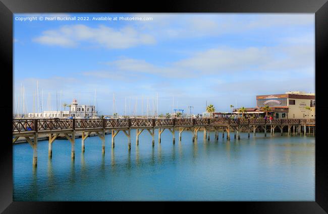 Marina Rubicon Walkway Playa Blanca Lanzarote Framed Print by Pearl Bucknall