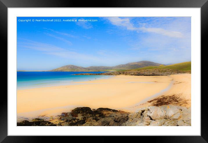 Scottish Beach Isle of Harris Hebrides Framed Mounted Print by Pearl Bucknall