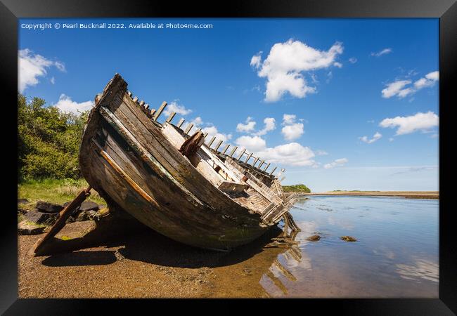 Traeth Dulas Shipwreck Anglesey Framed Print by Pearl Bucknall