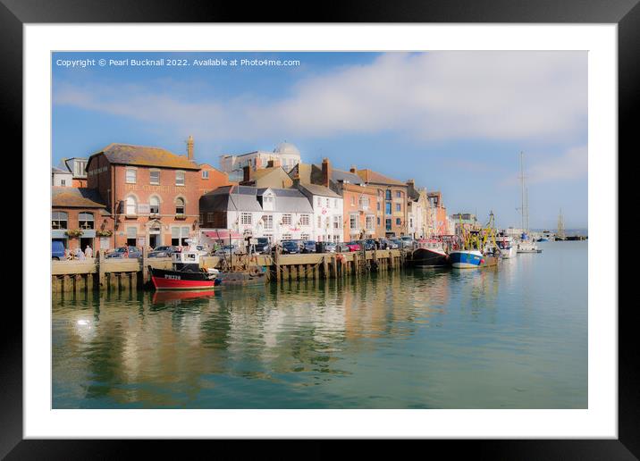 Dreamy Weymouth Harbour Dorset Framed Mounted Print by Pearl Bucknall