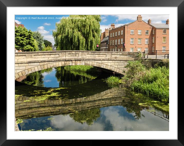 Old Bridge over River Welland, Spalding, Lincolnsh Framed Mounted Print by Pearl Bucknall