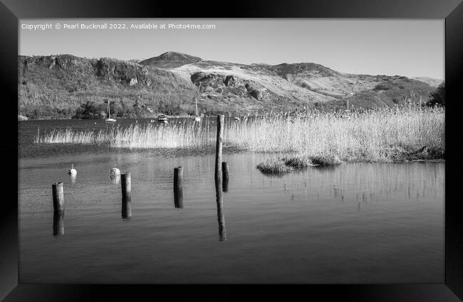 Derwent Water Lake District Black and White Framed Print by Pearl Bucknall
