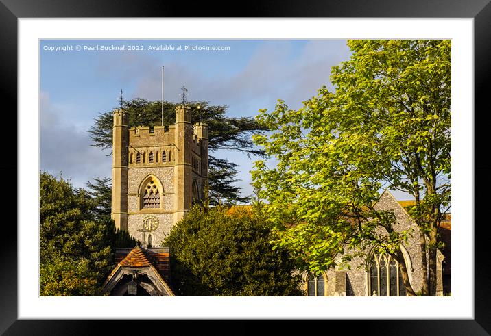 Hambledon Village Church Buckinghamshire Framed Mounted Print by Pearl Bucknall