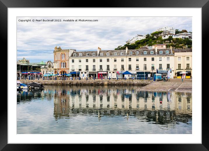 Torquay Harbour Reflections Devon Framed Mounted Print by Pearl Bucknall