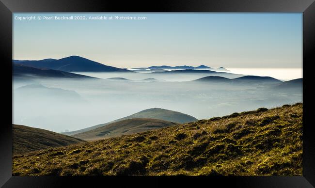 Snowdonia Landscape Cloud Inversion Wales Framed Print by Pearl Bucknall