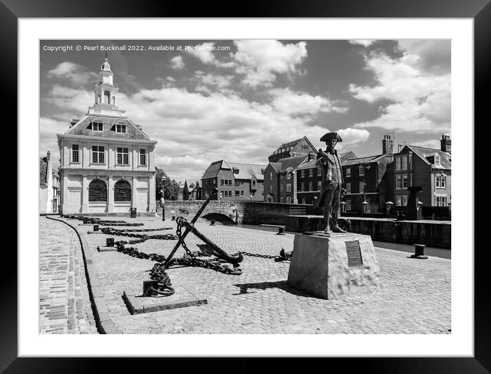 Purfleet Quay, Kings Lynn, Norfolk Black & White Framed Mounted Print by Pearl Bucknall