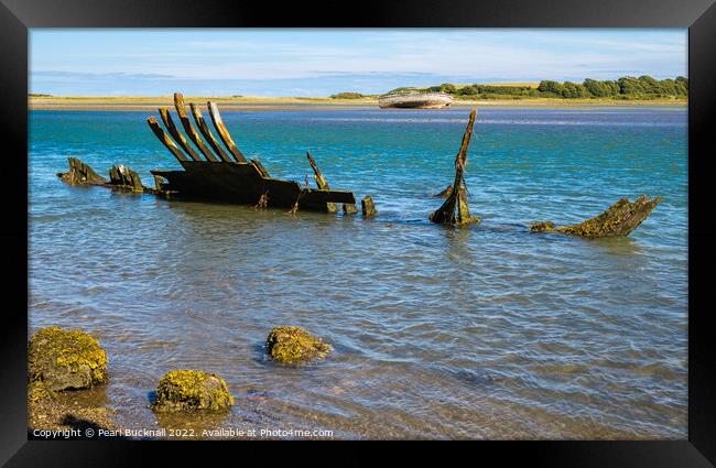 Traeth Dulas Shipwrecks Anglesey Framed Print by Pearl Bucknall