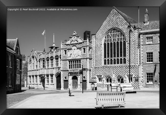 Old Kings Lynn Guildhall Black and White Framed Print by Pearl Bucknall