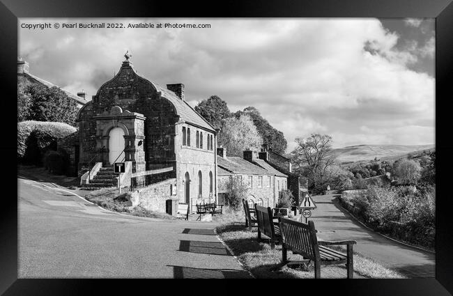Muker Village Swaledale Yorkshire Dales Mono Framed Print by Pearl Bucknall