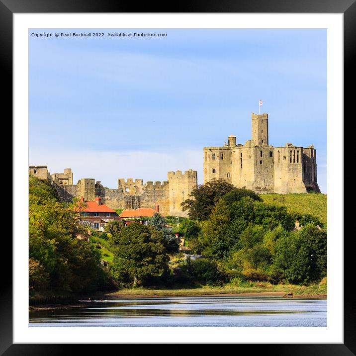 River Coquet and Warkworth Castle Framed Mounted Print by Pearl Bucknall