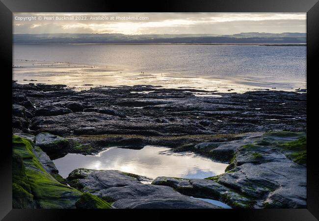 View from Hilbre Island Coast Framed Print by Pearl Bucknall