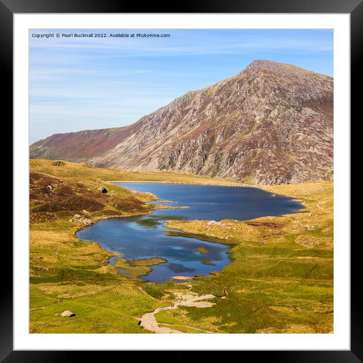 Cwm Idwal landscape in Snowdonia Framed Mounted Print by Pearl Bucknall