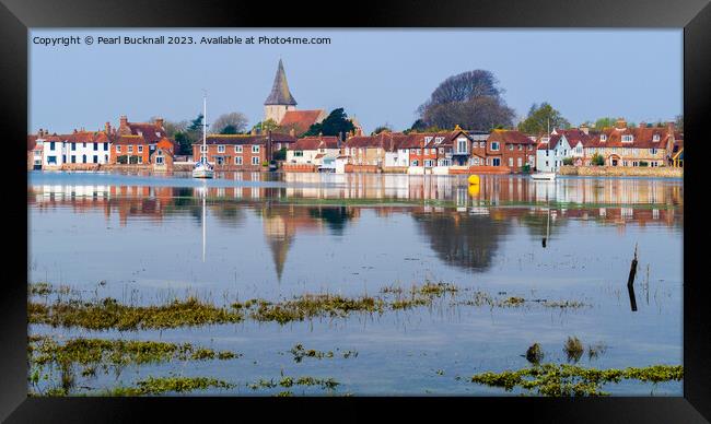 Bosham Reflected Chichester Harbour Sussex Pano Framed Print by Pearl Bucknall