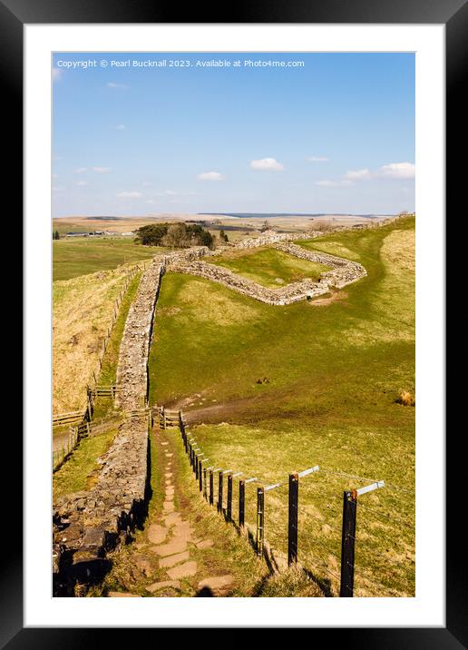Hadrians Wall and Pennine Way Walking Trail Framed Mounted Print by Pearl Bucknall