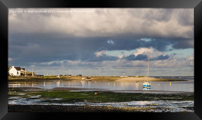 Incoming Tide in Red Wharf Bay Anglesey pano Framed Print by Pearl Bucknall