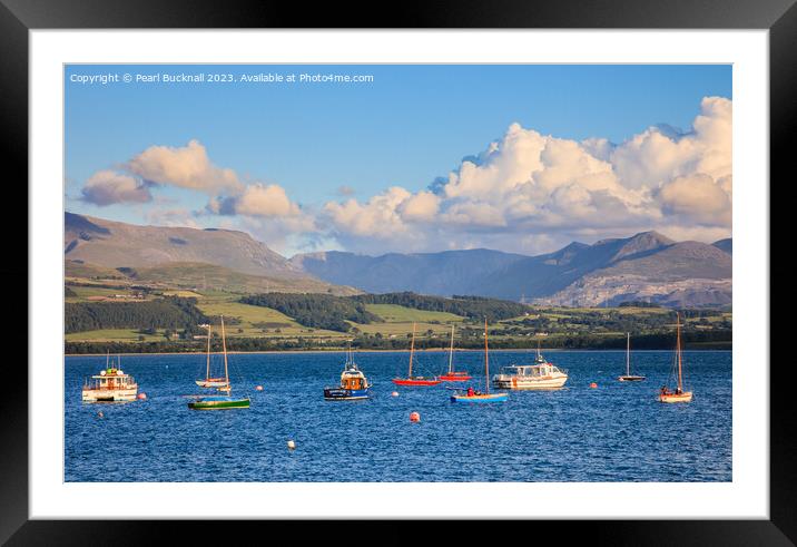 Snowdonia from Beaumaris Anglesey Framed Mounted Print by Pearl Bucknall