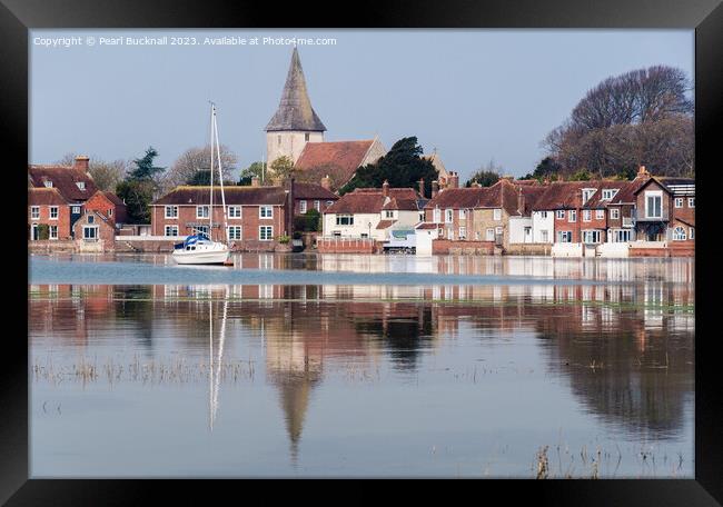 Bosham Reflected in Chichester Harbour Sussex Coas Framed Print by Pearl Bucknall