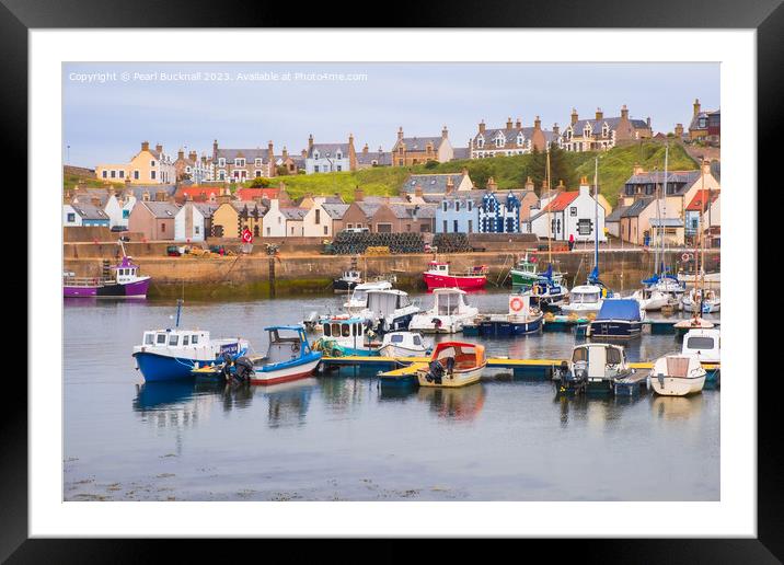 Findochty Harbour Morayshire Scotland Framed Mounted Print by Pearl Bucknall