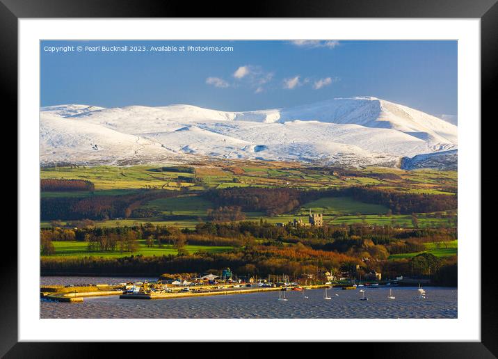 Bangor and Snowdonia from Anglesey Framed Mounted Print by Pearl Bucknall