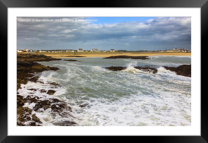 Rough Seas in Trearddur Bay Anglesey Framed Mounted Print by Pearl Bucknall