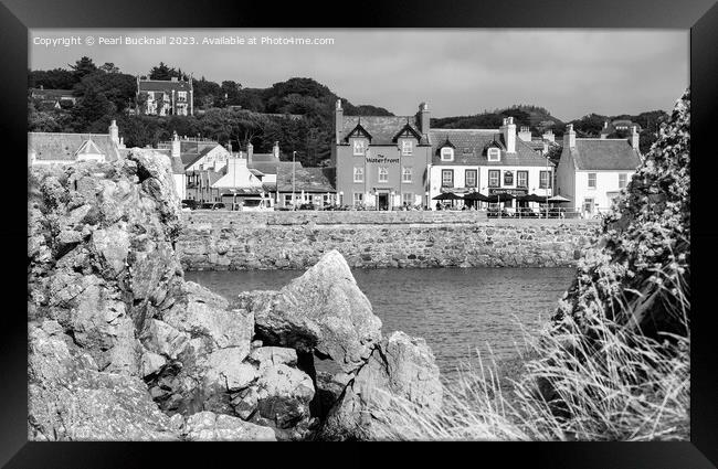 Portpatrick Dumfries and Galloway Black and White Framed Print by Pearl Bucknall