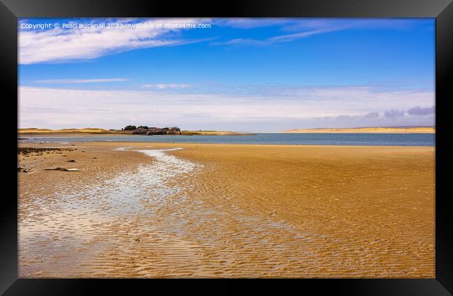 Sandy Beach Menai Strait Wales Coast  Framed Print by Pearl Bucknall