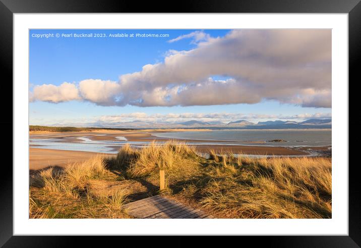 Newborough Beach from Llanddwyn Island Anglesey  Framed Mounted Print by Pearl Bucknall