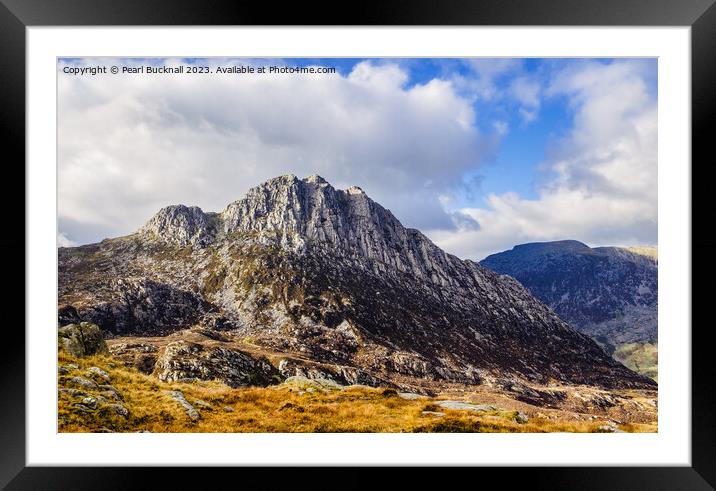 Tryfan Mountain East Face in Snowdonia Wales Framed Mounted Print by Pearl Bucknall