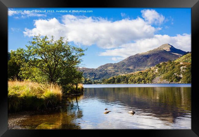 Yr Aran Reflection in Llyn Gwynant Snowdonia Framed Print by Pearl Bucknall