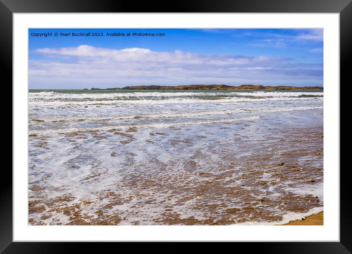 Llanddwyn from Newborough Beach Anglesey Seascape Framed Mounted Print by Pearl Bucknall