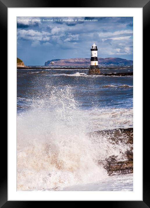 Rough Seas at Penmon Anglesey Coast Framed Mounted Print by Pearl Bucknall