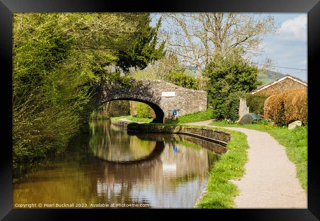 Serene Scene on Monmouthshire and Brecon Canal Framed Print by Pearl Bucknall