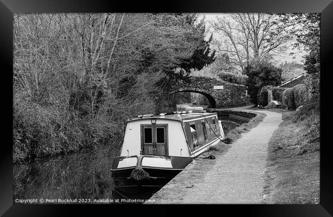 Monmouthshire and Brecon Canal Black and White Framed Print by Pearl Bucknall