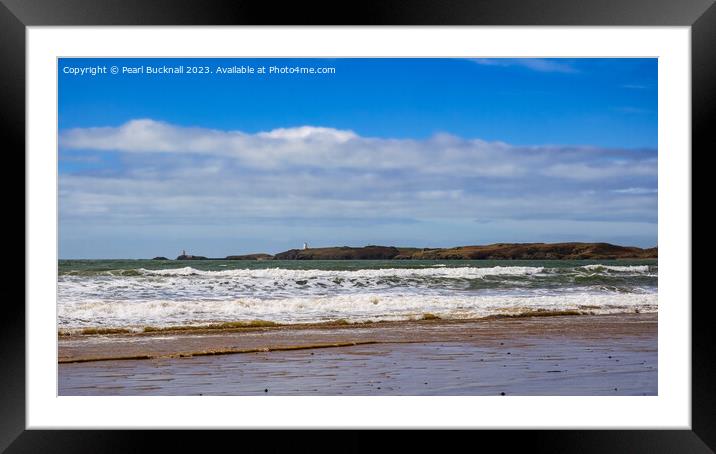 Llanddwyn from Newborough Beach Anglesey Coast Framed Mounted Print by Pearl Bucknall