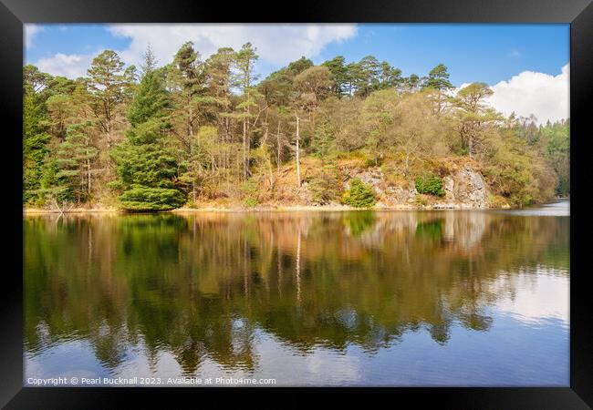 Serene Llyn y Parc Lake Snowdonia  Framed Print by Pearl Bucknall